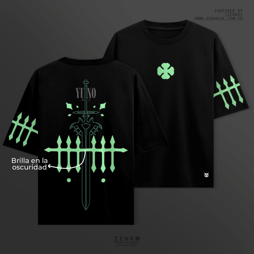 Camiseta Oversize Yuno | Black Clover Edition (Glow in the Dark)