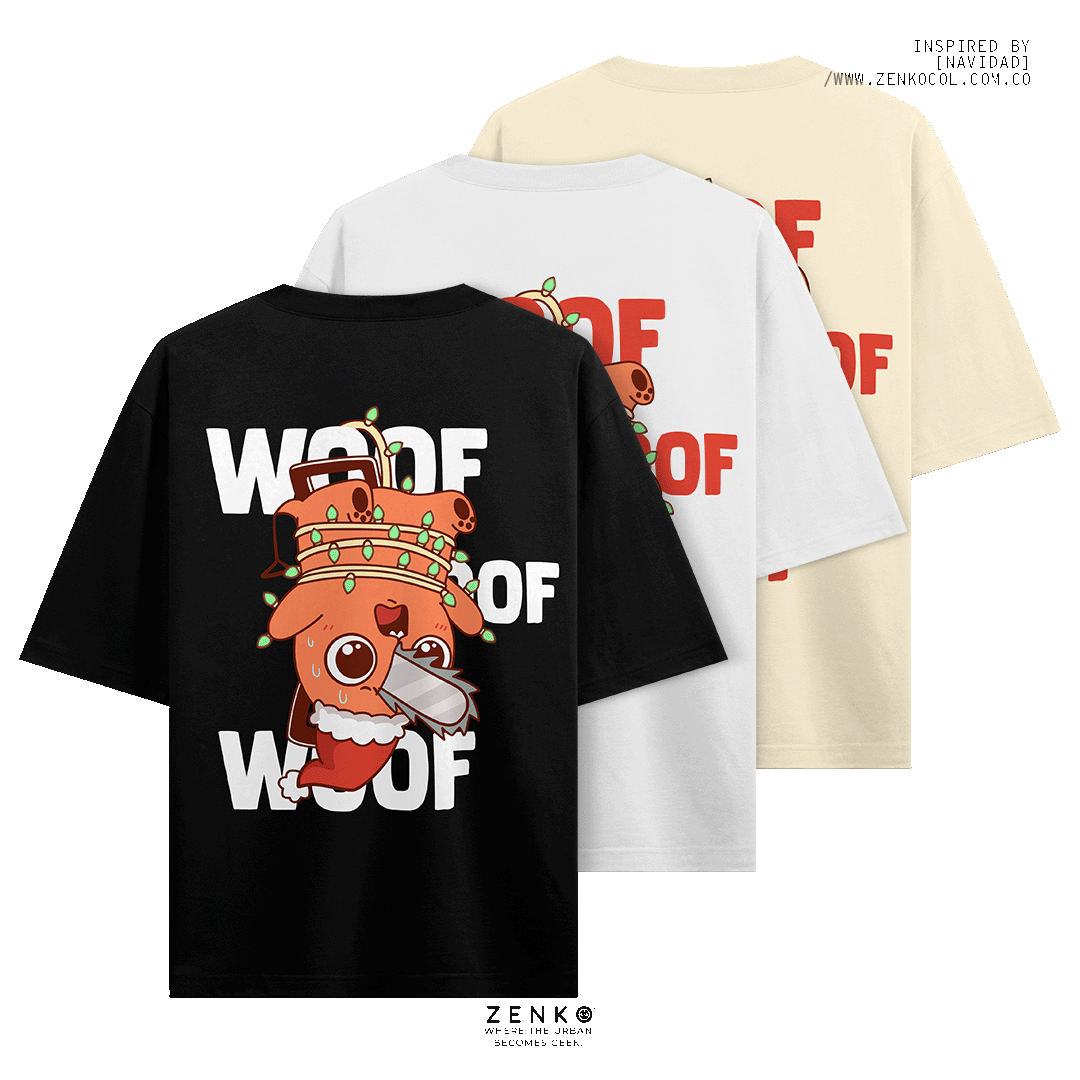 Camiseta Oversize - Pochita Navidad