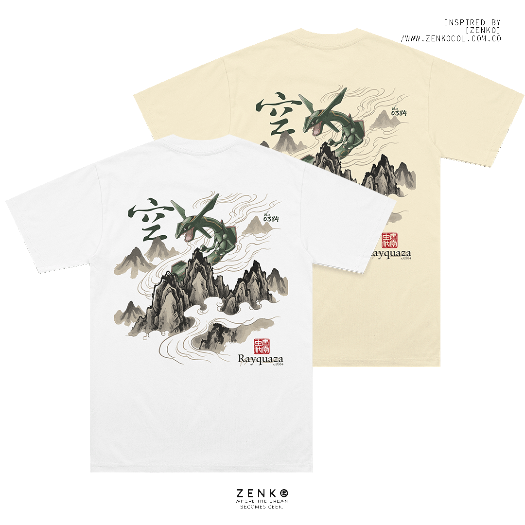 Camiseta Regular Fit - Rayquaza "Sumi-e"