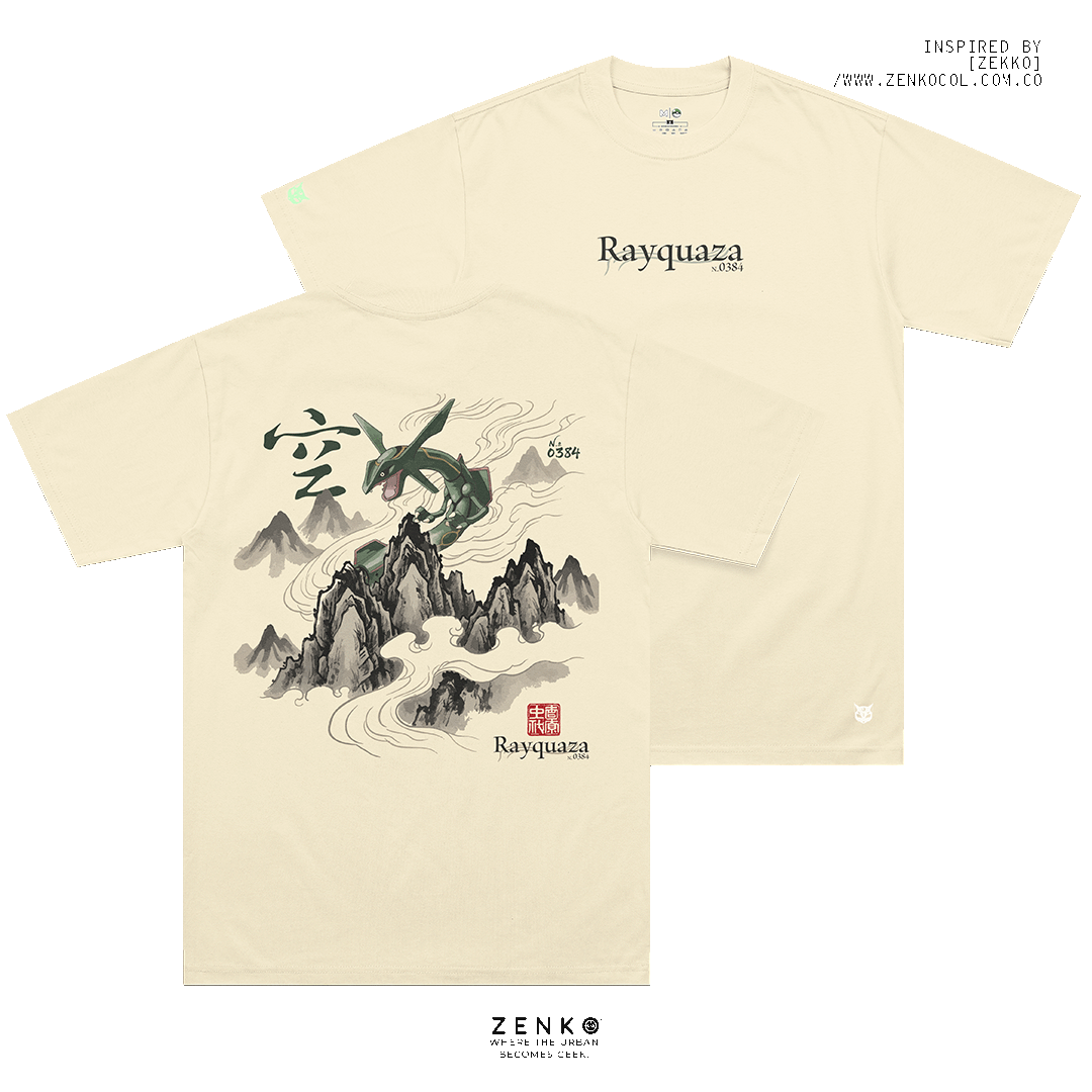 Camiseta Regular Fit - Rayquaza "Sumi-e"