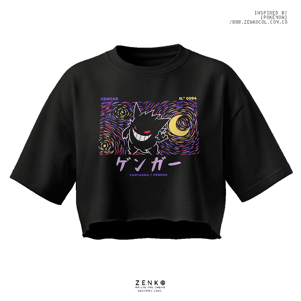Crop top - Gengar "La noche estrellada de van gogh"