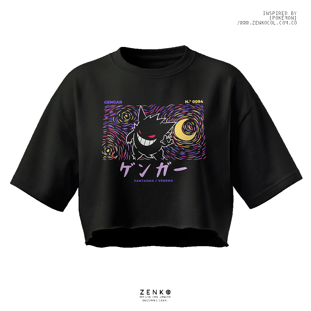 Crop top - Gengar "La noche estrellada de van gogh"
