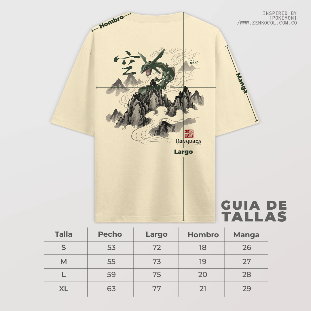 Camiseta OVERSIZE - Rayquaza "Sumi-e"