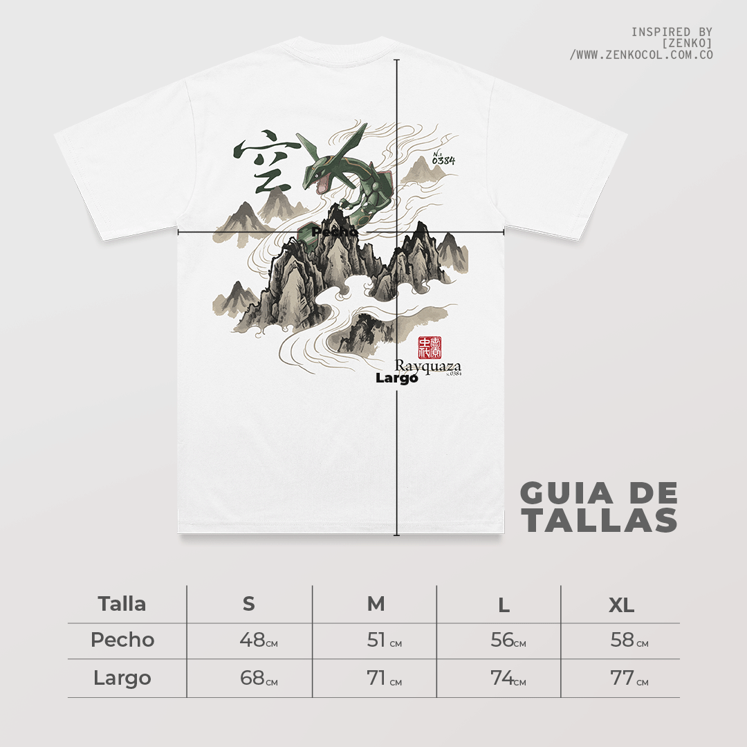 Camiseta Regular Fit - Rayquaza "Sumi-e"