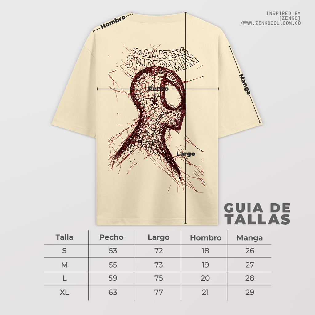 Camiseta Oversize - Spiderman line art