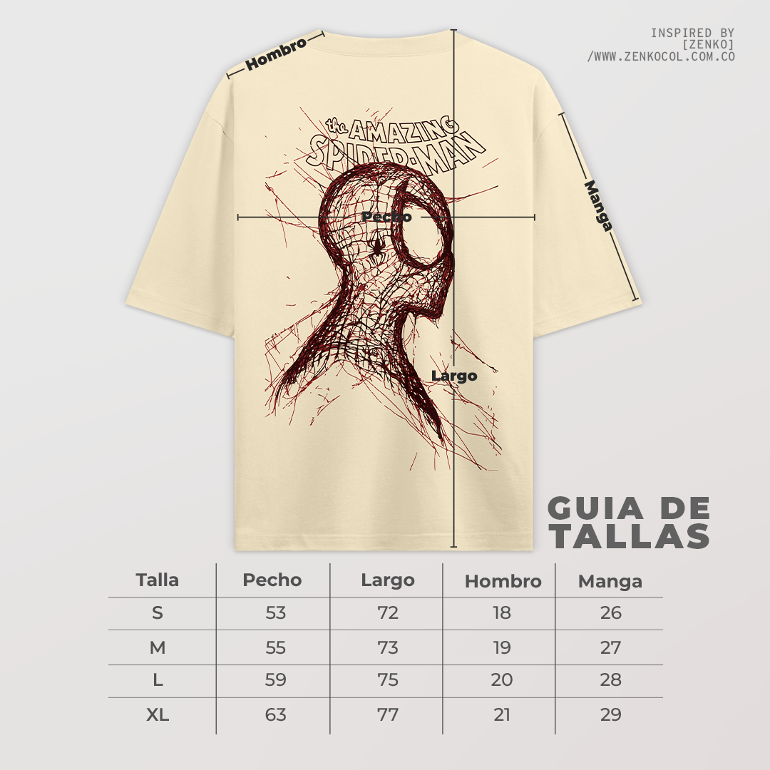 Camiseta Oversize - Spiderman line art