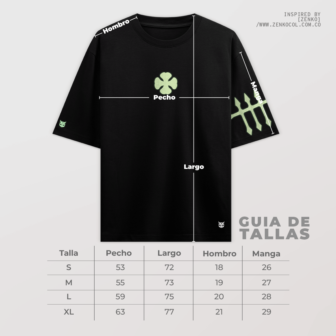 Camiseta Oversize Yuno | Black Clover Edition (Glow in the Dark)
