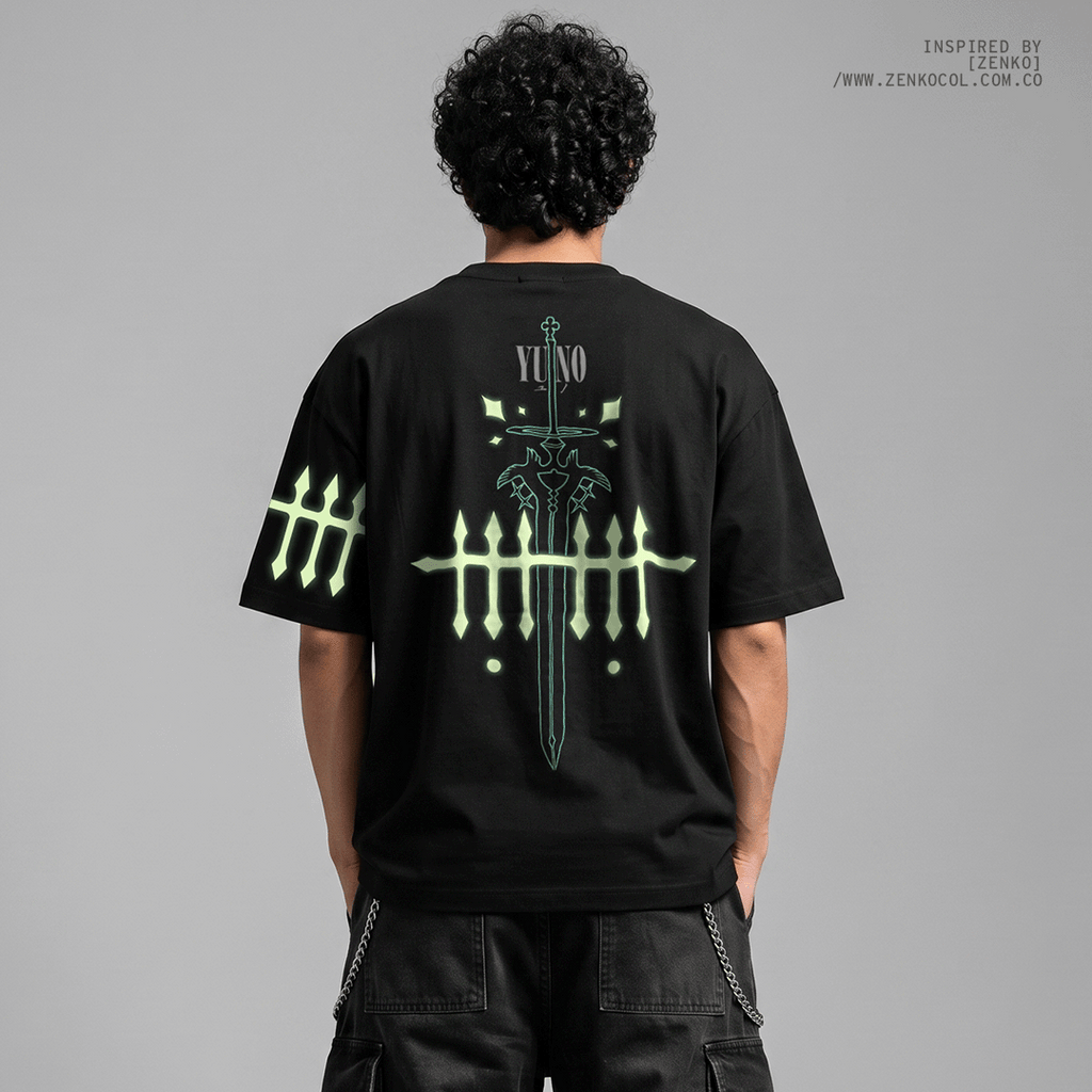 Camiseta Oversize Yuno | Black Clover Edition (Glow in the Dark)