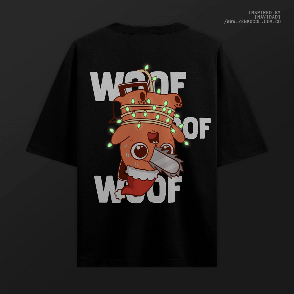 Camiseta Oversize - Pochita Navidad