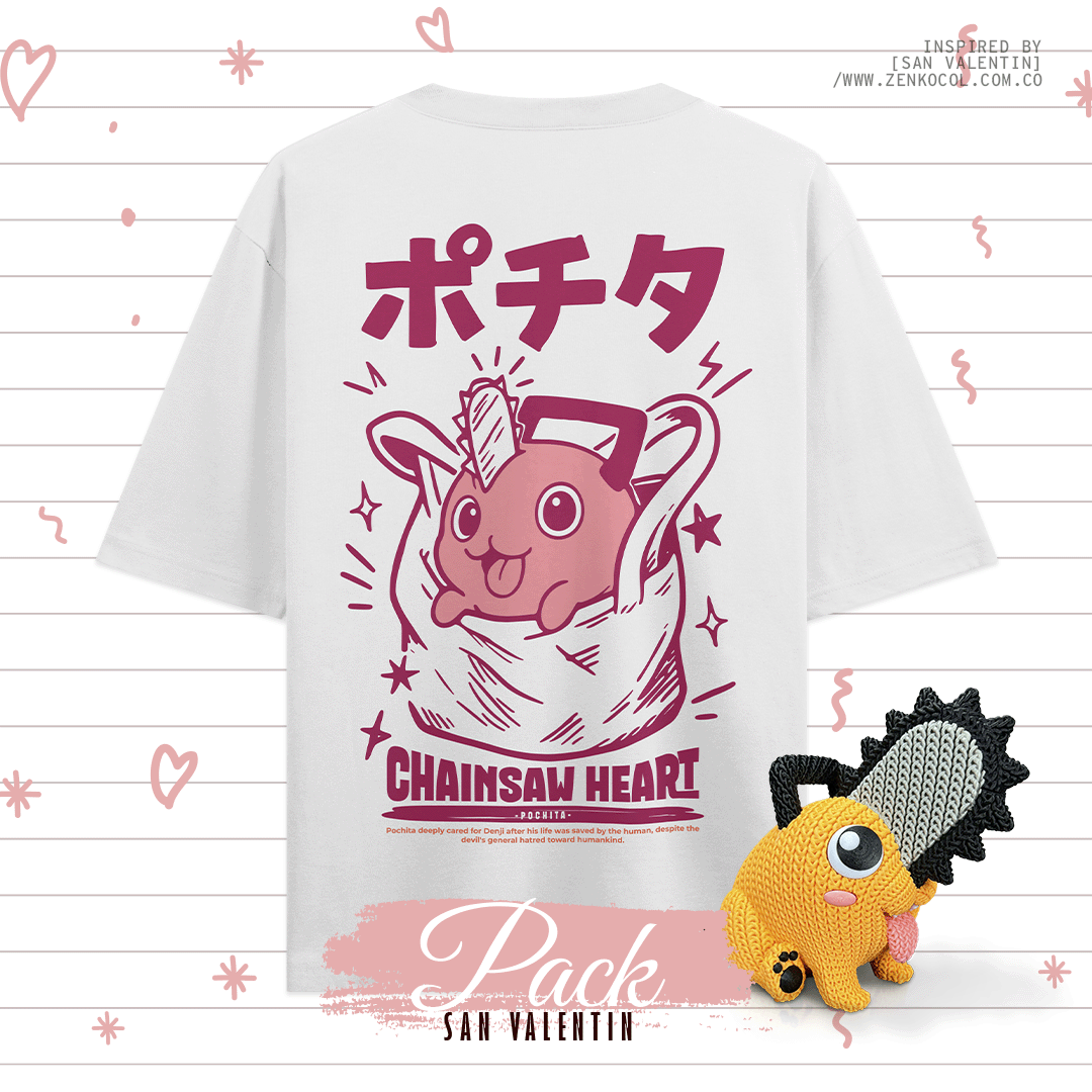 Camiseta Pochita + Funko 3D