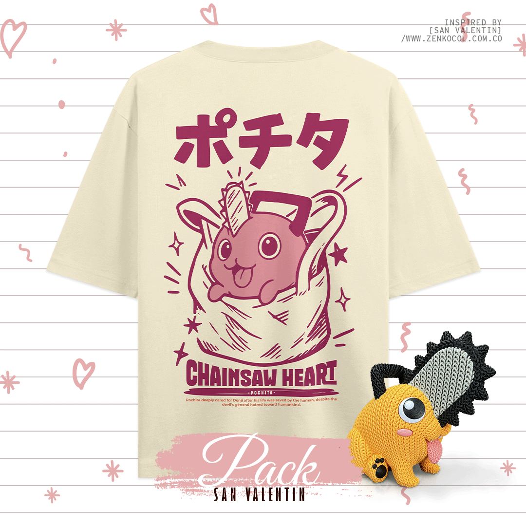 Camiseta Pochita + Funko 3D