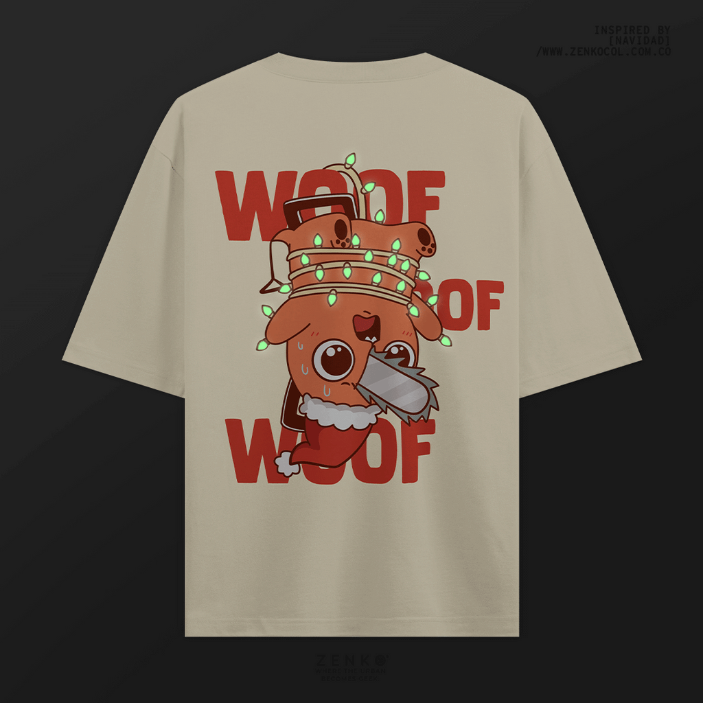 Camiseta Oversize - Pochita Navidad